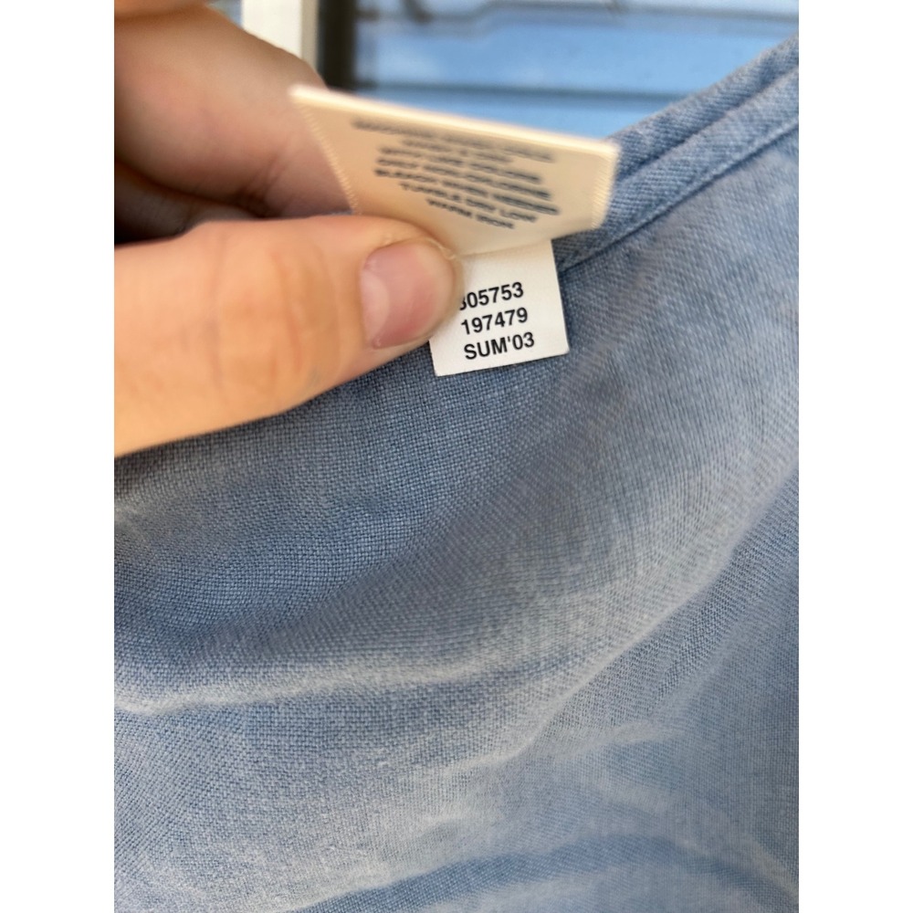 Old Navy Vintage 2003 Blue 100% Linen Pintuck Hem Midi Skirt Plus Sz 20 Cottage - Picture 3 of 9